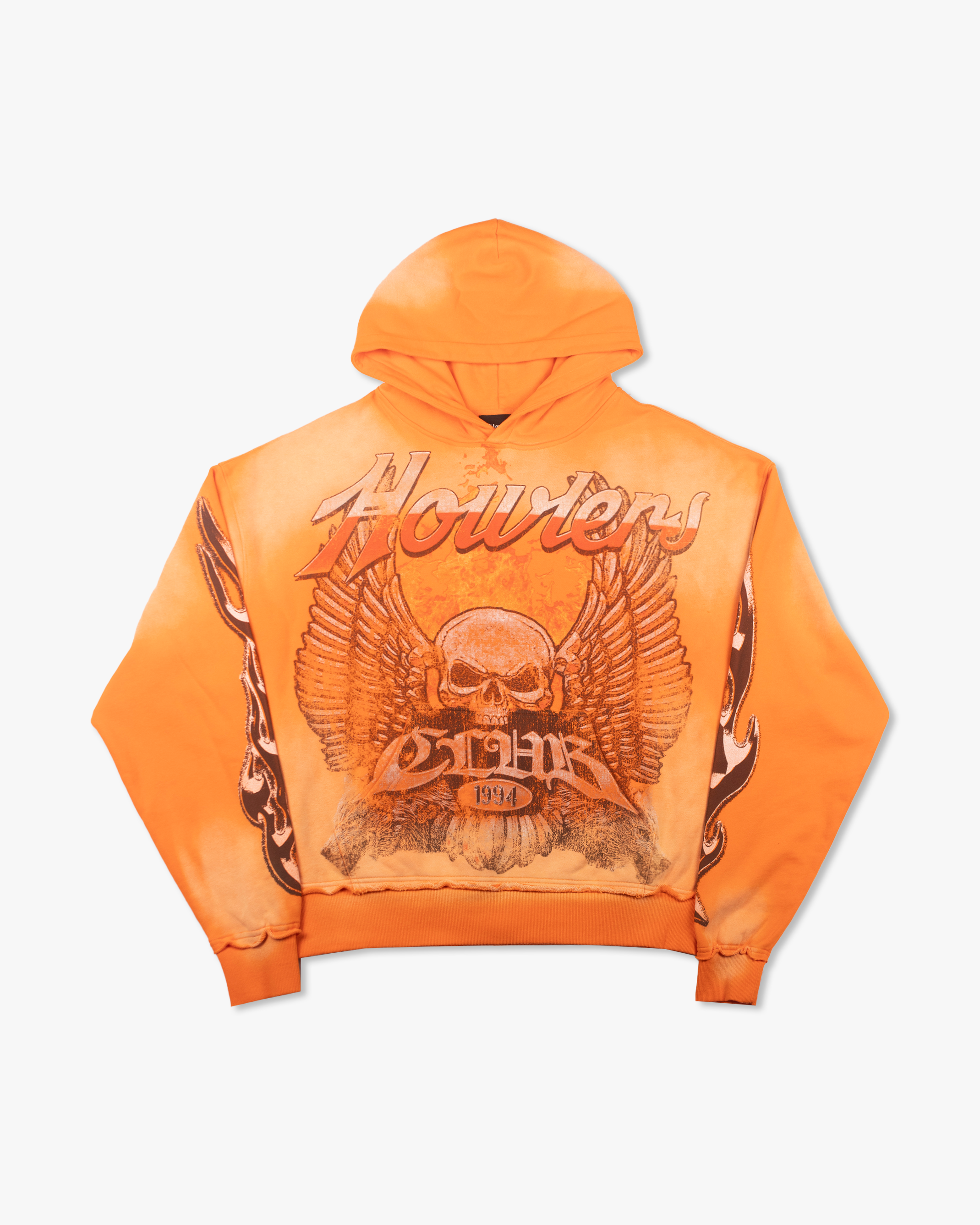 SC SUBCULTURE SKULL WING HOODIE 3 キムタク Social Collision Triple Skull Wings Dark Wash Hoodie | Hot Topic