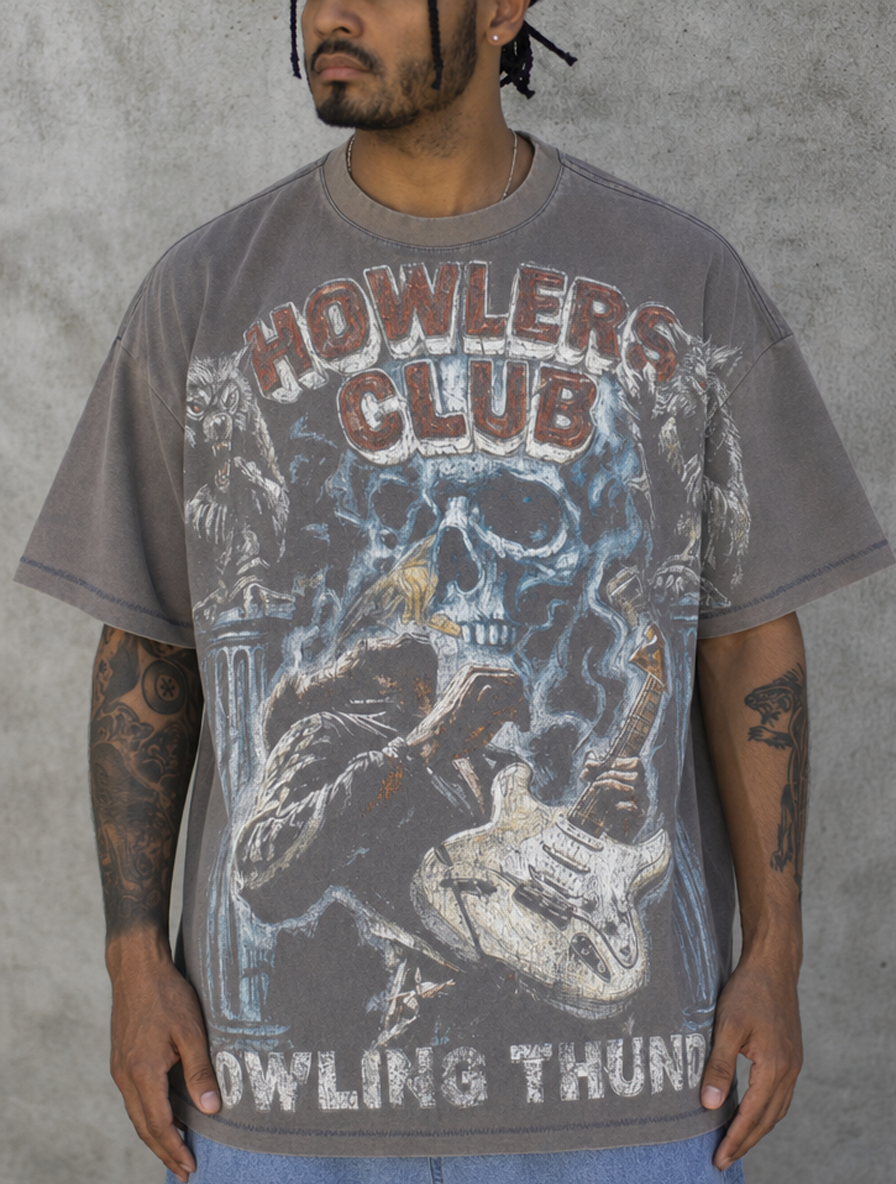 Afro Thunder Tee (Cement)