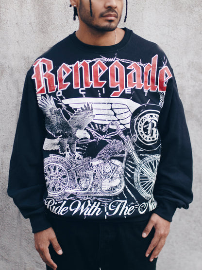 NIGHT RIDE CREWNECK [BLACK]