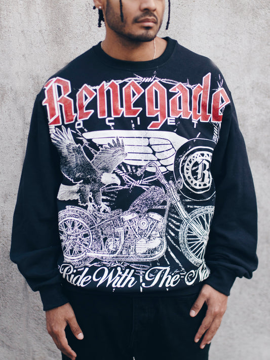 NIGHT RIDE CREWNECK [BLACK]