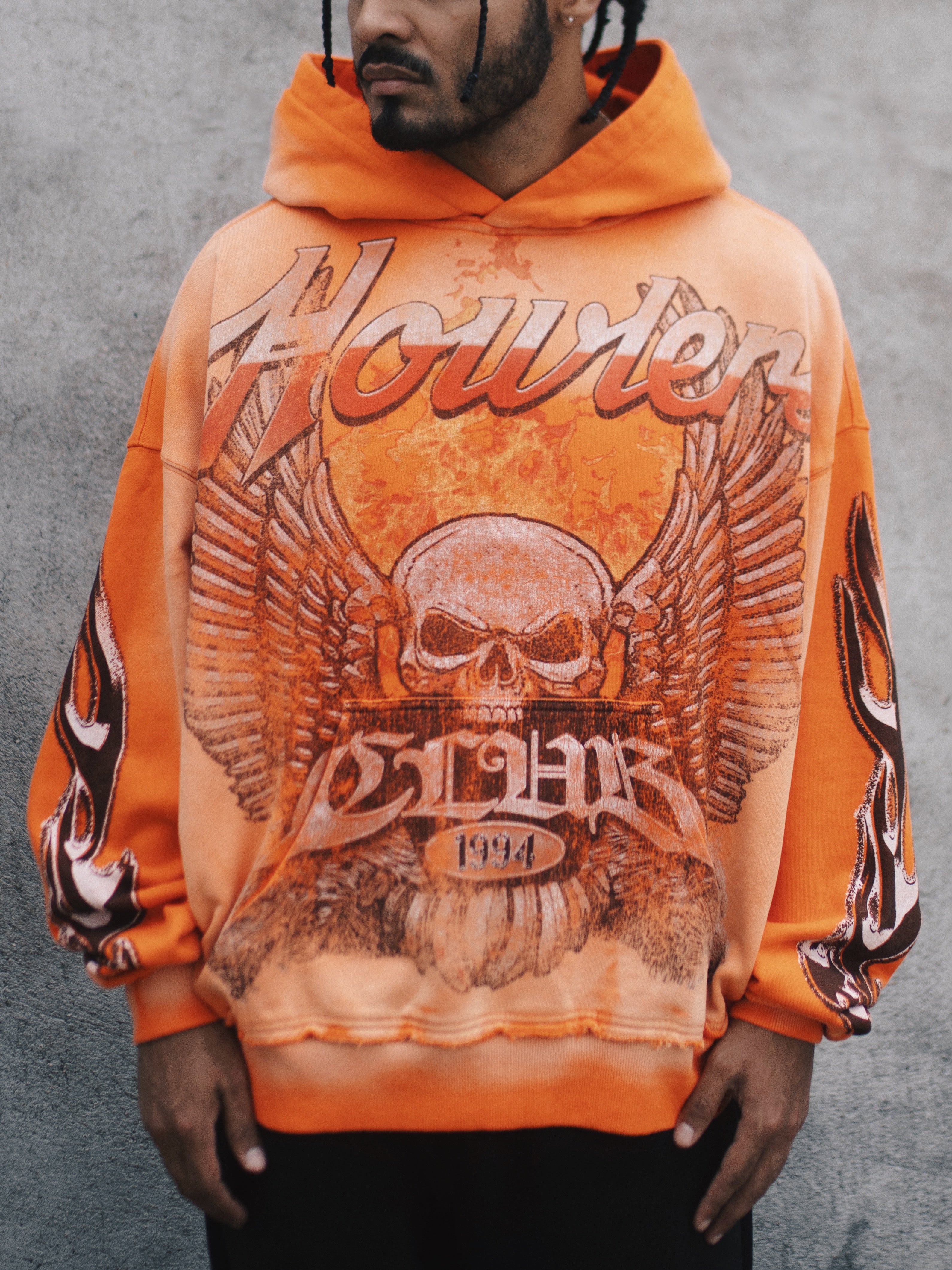 SKULL WOLF HOODIE [ORANGE]