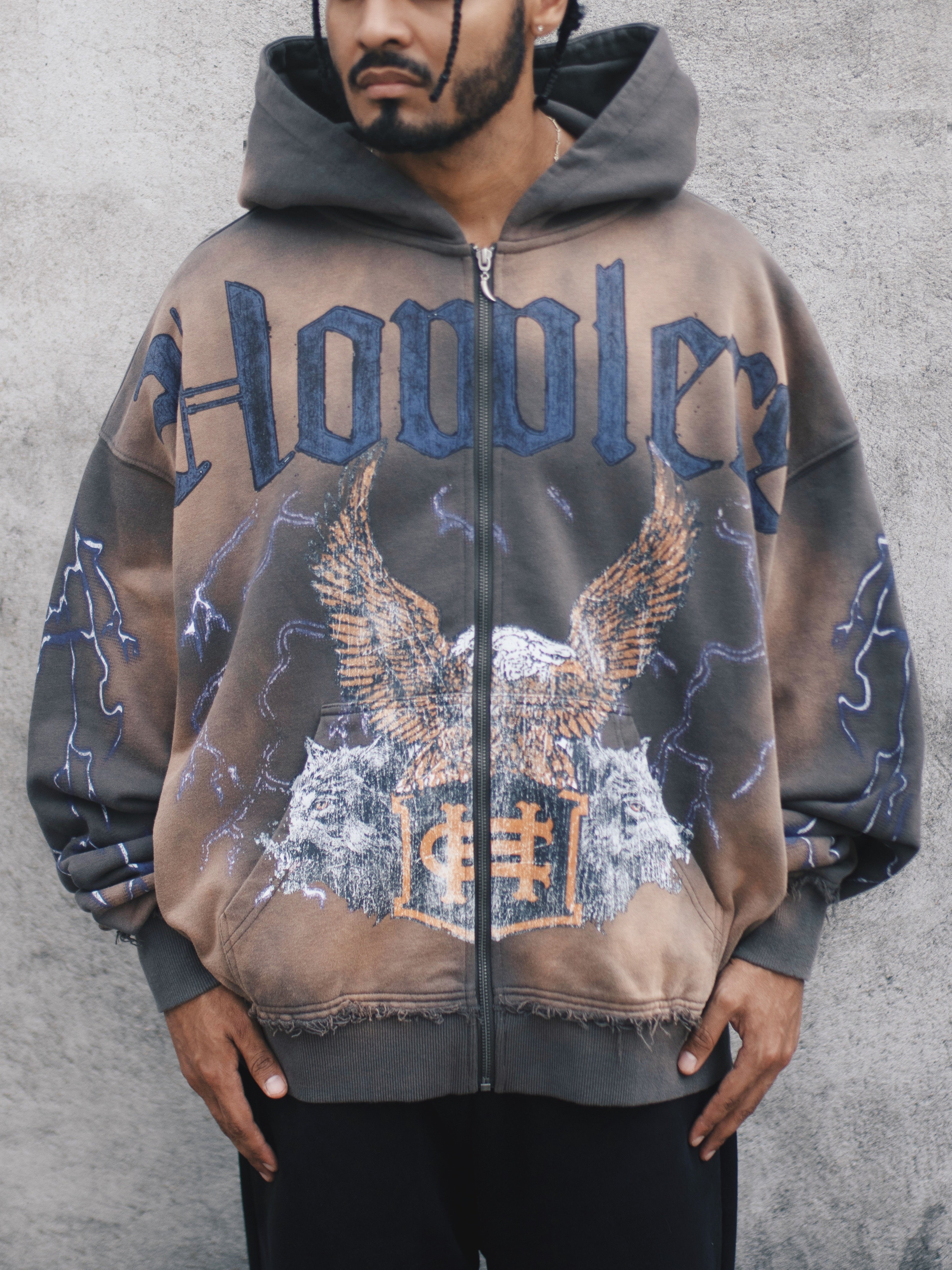 EAGLE WOLF HOODIE [PEPPER]