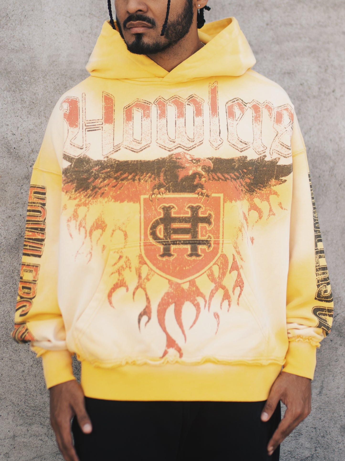 EAGLE FLAME HOODIE [YELLOW FADE]