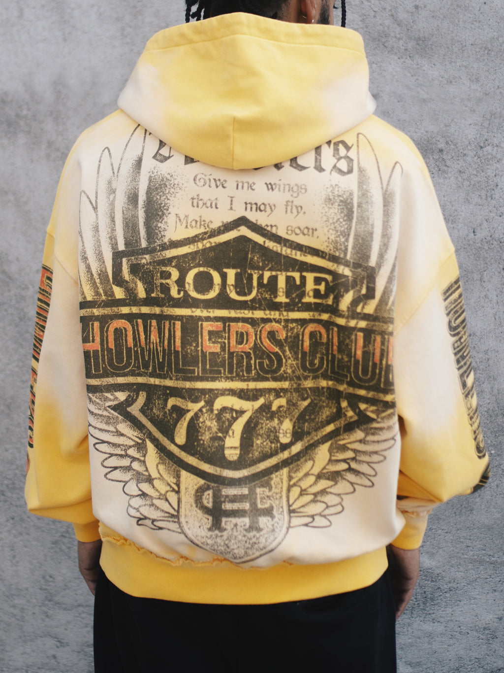 EAGLE FLAME HOODIE [YELLOW FADE]