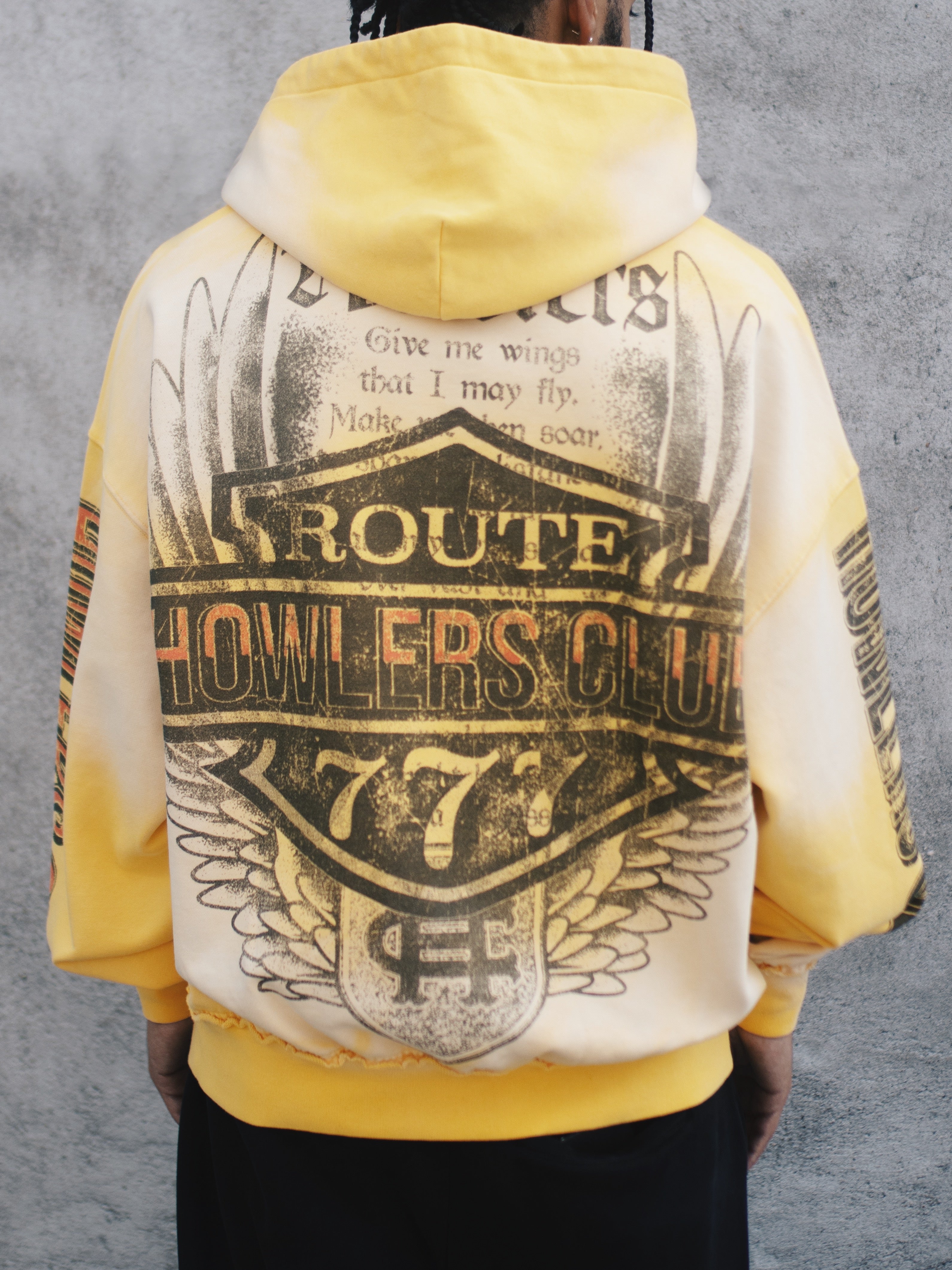 EAGLE FLAME HOODIE [YELLOW FADE]