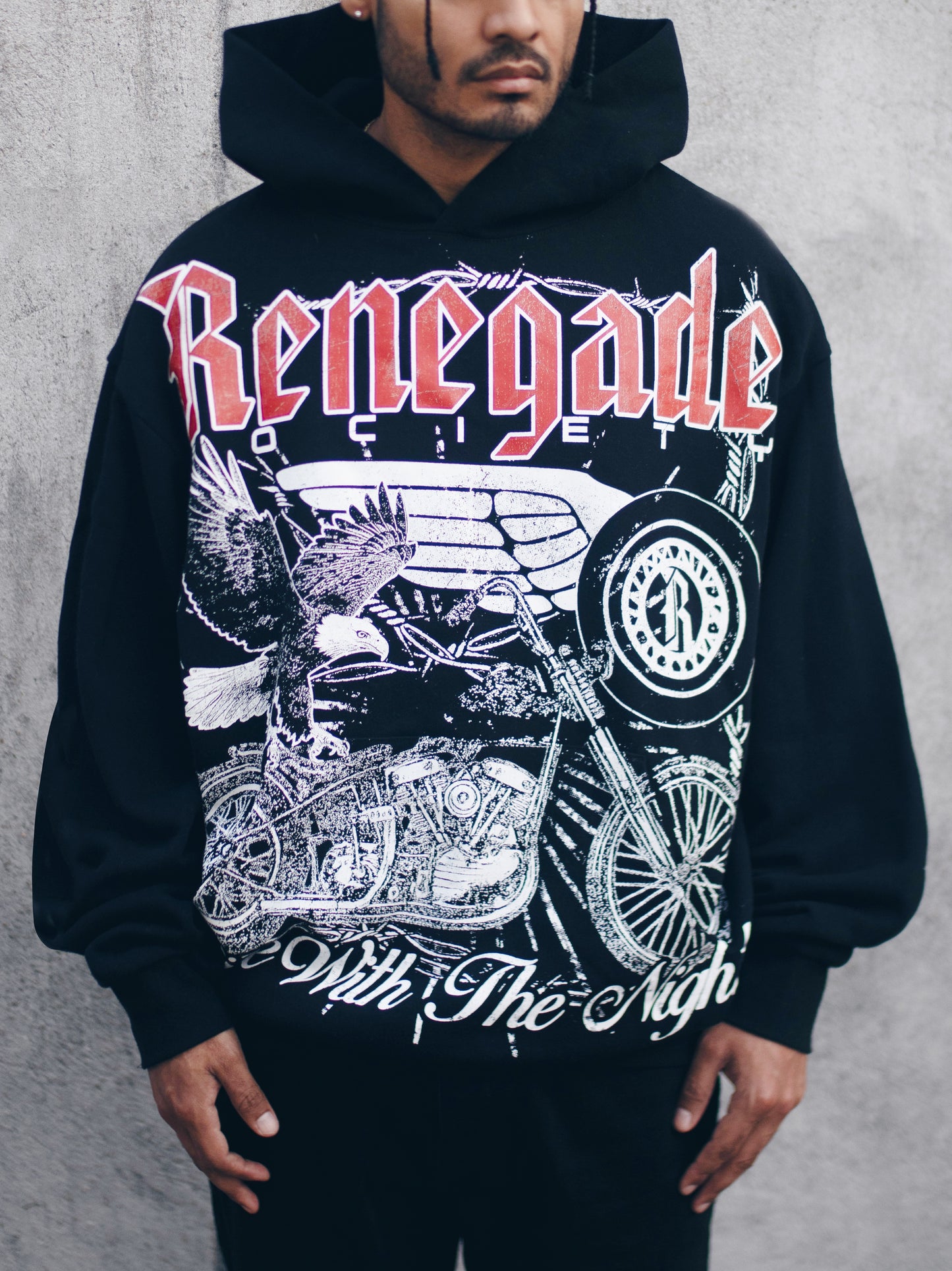 NIGHT RIDE HOODIE [BLACK]