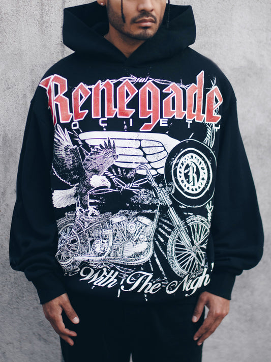 NIGHT RIDE HOODIE [BLACK]