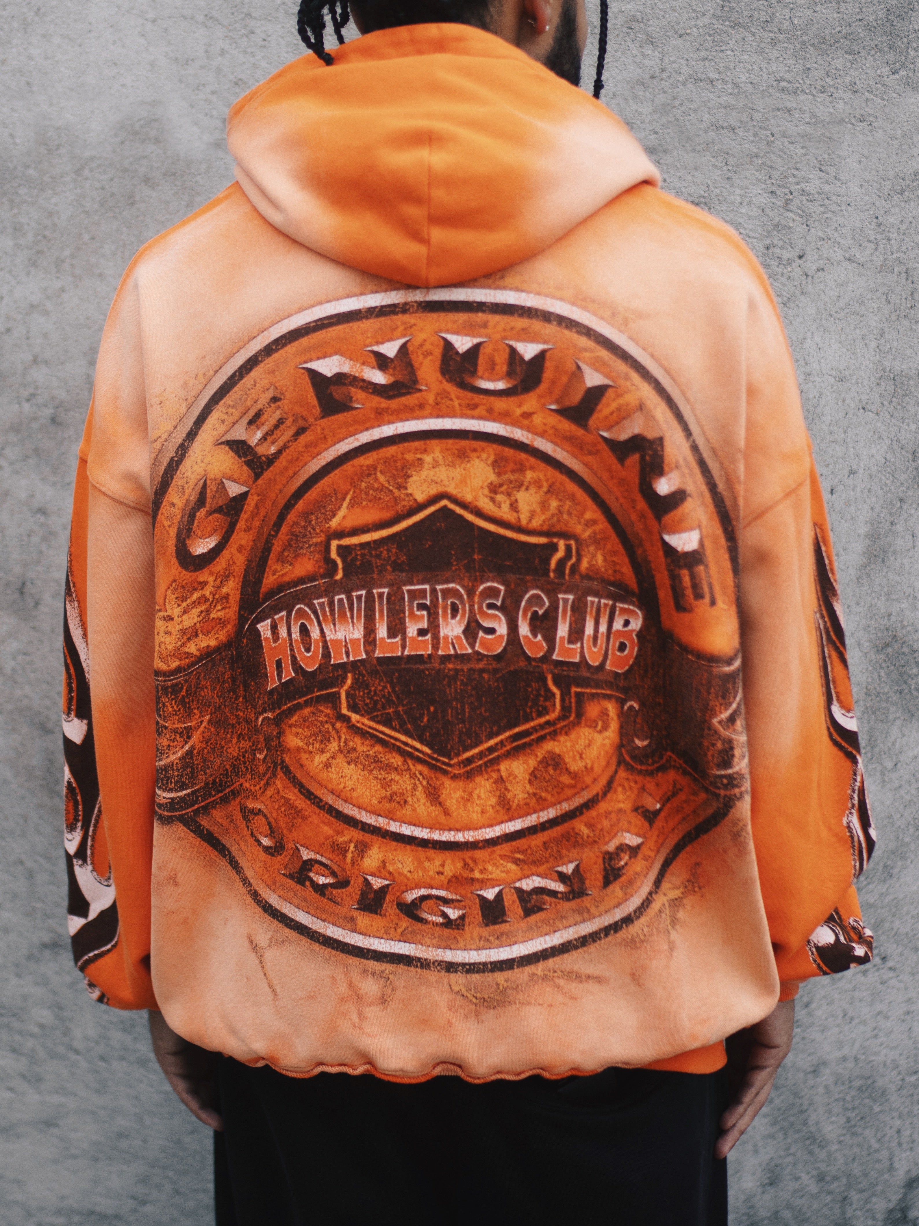 SKULL WOLF HOODIE [ORANGE] – Howlers Club