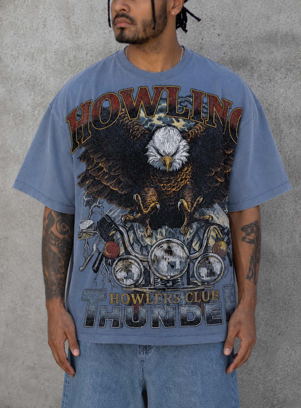 Eagle Rider Tee (Ash Blue)