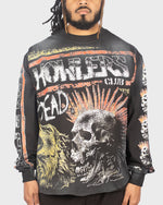 Load image into Gallery viewer, NOT DEAD L/S TEE [BLACK SUN FADE]
