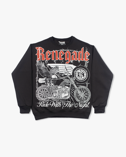 NIGHT RIDE CREWNECK [BLACK]