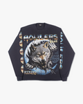 UNTAMED WOLVES L/S TEE [NAVY SUN FADE]