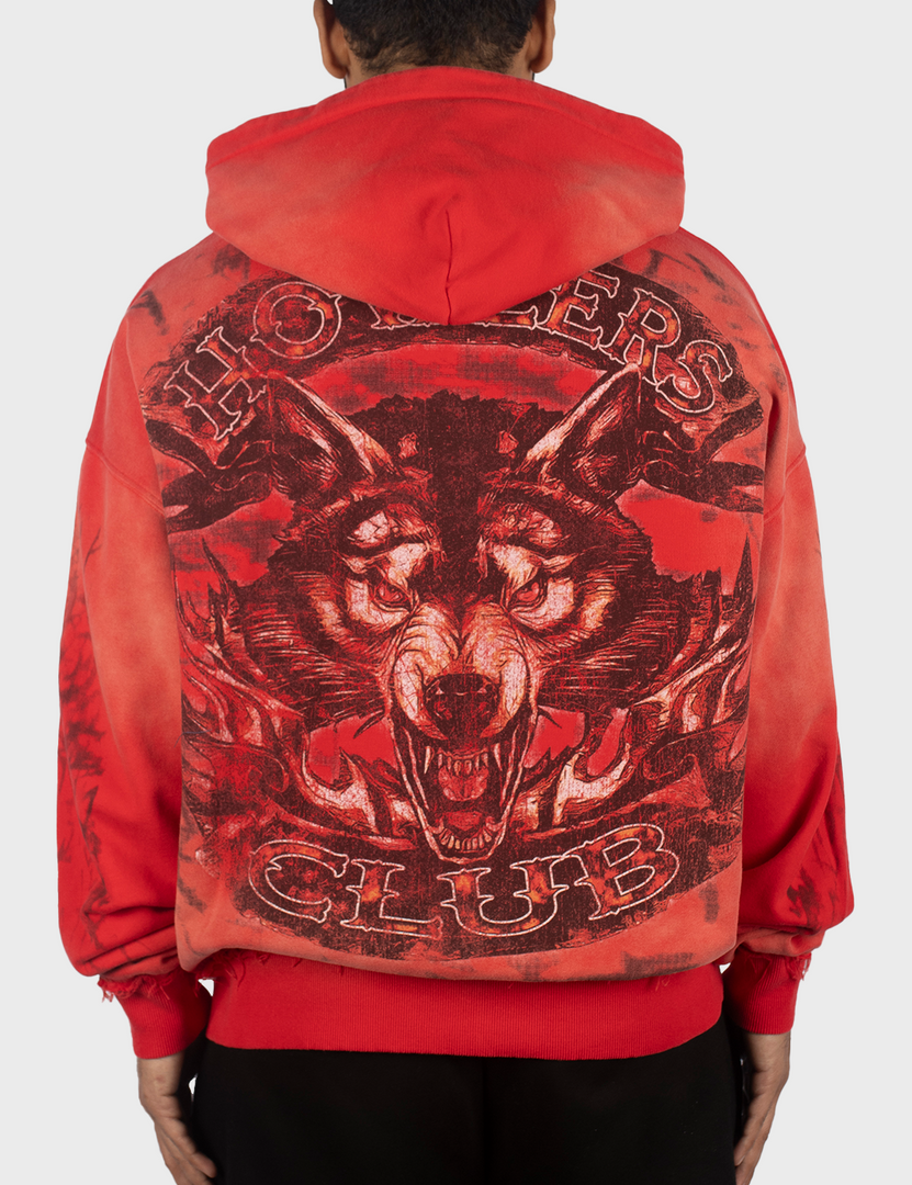 WOLVES CLUB HOODIE [RED]