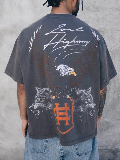LOST HIGHWAY TEE [CHARCOAL]